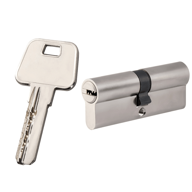 70mm satin nickel brass dimple 6 pin tumbler computer key euro profile